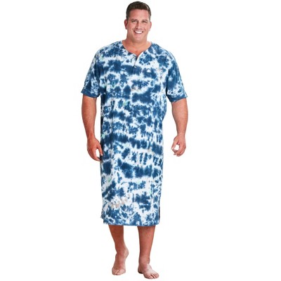 KingSize Men's Big & Tall Short-Sleeve Jersey Henley Nightshirt