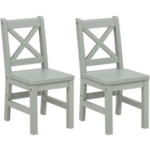 eHemco Solid Hard Wood X Back Kids Chair, Set of 2 - 1 of 4