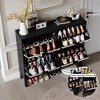 Coolmee Shoe Cabinet with 4 Flip Drawers, Fluted Shoe Organizer with Metal Legs, Freestanding Narrow Shoe Rack for Entryway, Foyer, Hallway - 4 of 4