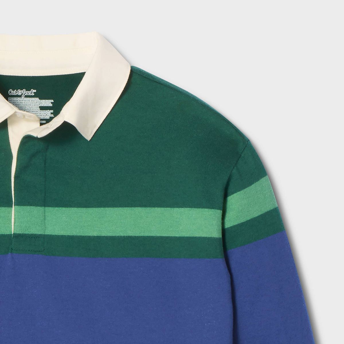 Boys' Long Sleeve Relaxed Fit Striped Rugby Polo Shirt - Cat & Jack™ - thumbnail 6