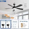 52 Inch Smart Ceiling Fan With Lights and Remote High CFM Reversible DC Bedroom Ceiling Fan 6 Wind Speeds Dimmable LED 5 Carved ABS Blades - 3 of 4