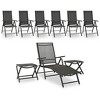 vidaXL Garden Lounge Set Black and Charcoal Aluminum, Textilene Medium - Anthracite - 2 of 4