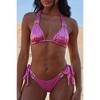 Moda Minx Shimmering Lights 'Cerise' Triangle Crystal Bikini Top - 3 of 4