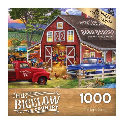 Chris Bigelow The Barn Dance 1000 Piece Red Barn Jigsaw Puzzle