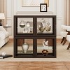 ATJafurn Dual-Sided Glass Display Cabinet, Curio Cabinet for Collectibles, Glass Decor Case with Adjustable Shelves for Showcase Living Room - 2 of 4