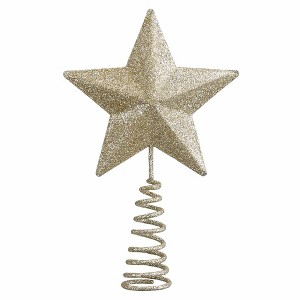 Old World Christmas 6.5 Inch Mini Star Tree Topper Gold Finial Spiral Base Tree Toppers - 1 of 3