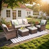 5-Piece Outdoor Wicker Sofa Set with All-Weather Waterproof Cushions, Durable Patio/Garden/Poolside Conversation Furniture Set for Outdoor Lounge - 3 of 4