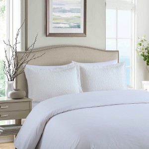 Marcielo 2 Pcs Embroidered Decorative Pillow Shams Set Standard Size - 1 of 4