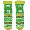 Dr. Seuss Socks The Grinch Socks Women's Grinch Face Fair Isle Sweater Knit Plush Fleece Lined Non-Slip Cozy Slipper Crew Socks Green - 3 of 4