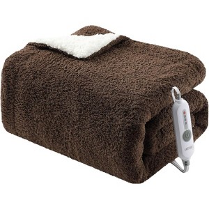 Electric Blanket Heated Throw,Heated Blanket Soft with 4 Heating Levels&4 Hours Auto Off - 1 of 4