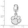 Black Bow Jewelry Sterling Silver Clemson Tigers NCAA Bead Charm - 3 of 4