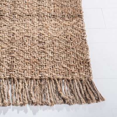 Gray Geometric Handwoven Natural Fiber Area Rug 4' x 6'