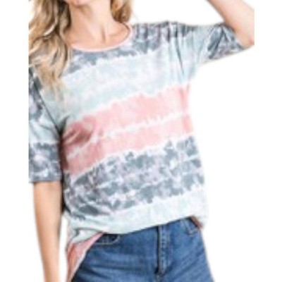Women's Tie Dye Stripes Top - BOMBOM