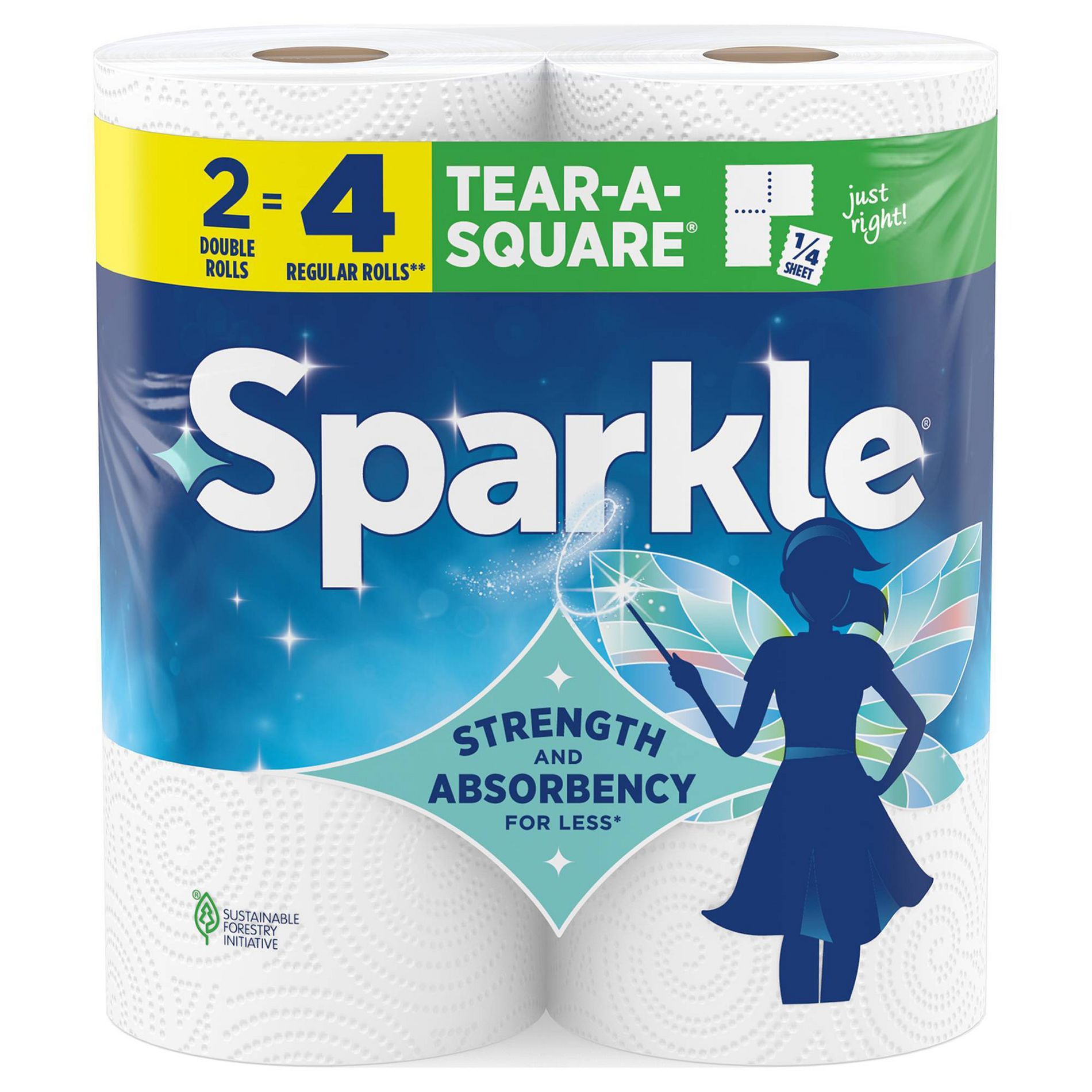 Sparkle Tear-A-Square Make-A-Size Paper Towels - Double Rolls - 2-Ply - 110 Sheets