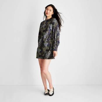 Women's Long Sleeve Satin Mini Dress - Future Collective™ with Reese Blutstein