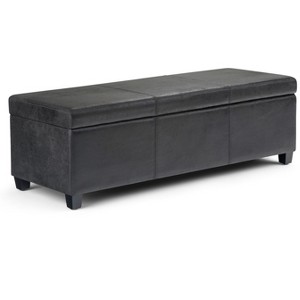 Avalon - Storage Ottoman Bench - Distressed Black - 1 of 1