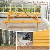 Zevemomo 8 Person Wood Picnic Table, Rectangle Tabletop with Umbrella Hole, 2 Built-in Long Benches, 2220LBS Total Capacity for Backyard, Light Wood - 3 of 4