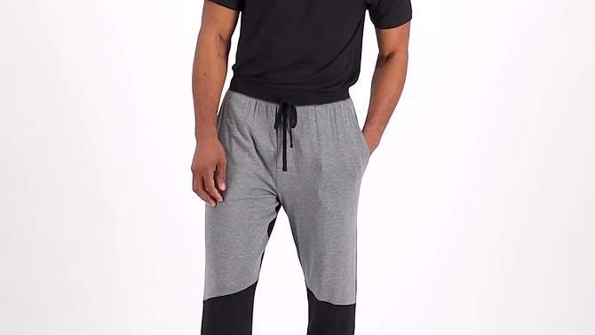 Hanes Premium Men's Colorblock Sleep Jogger Pajama Pants, 2 of 7, play video