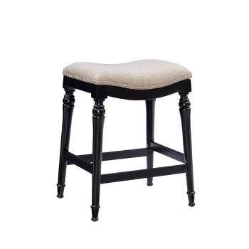 Brayden Big and Tall Backless Wood Upholstery Counter Height Barstool Black - Powell