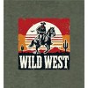 Wild West Cowboy Sunset Ride Adult Crew Neck Short Sleeve Tee - 2 of 3