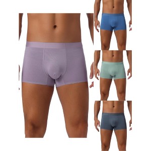 INSPIRE CHIC Men's 4 Pack Soft Elastic Waist Solid Color Basic Boxer Briefs - 1 of 4