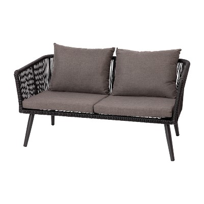 Kierra Black and Gray Metal 4-Piece Patio Conversation Set