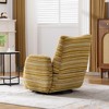 Gulches Mustard Yellow Boucle 360¡ã Swivel High Resilience Sponge Metal Bracket Striped Armrest Modern Leisure Chair Set of 1 - 4 of 4