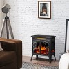 Kismile Electric Fireplace, Double Door Realistic Flame Effects Fireplace Heater Stove, Adjustable Brightness and Heating Mode - 2 of 4