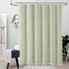 Boho Farmhouse Shower Curtain Linen Rustic Heavy Duty Fabric Sage Green Bathroom Thick Cloth Repellent Tassel Curtain Set 72x72 - 2 of 4