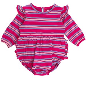 RuffleButts Baby Toddler Girls Long Sleeve Flutter Bubble Romper - 1 of 4