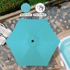Gulches 7.5ft Patio Outdoor Table Market Yard Umbrella with Push Button Tilt/Crank, 6 Sturdy Ribs for Garden, Deck, Backyard, Pool, Turquoise - 4 of 4