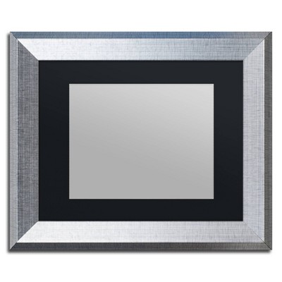 Trademark Fine Art 11"x14" Heavy Duty Silver Frame with Black Mat