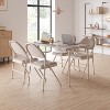 Padded Folding Chairs, PU Leather Upholstered, Soft Cushioned High Back, Metal Frame, Portable for Office, Party, Dining - 2 of 4