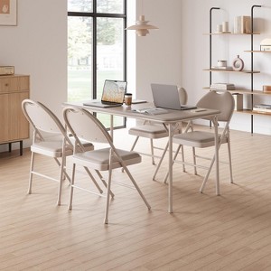 Metal Foldable Chair with and Non-Slip Feet Pads, Pu Party Chairs for Indoors and Outdoors, Room, Dining Room, in 1 Box - 1 of 4