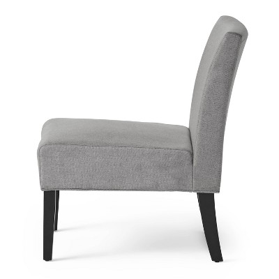 Set of 2 Kendal Gray Geometric Rubberwood Slipper Accent Chairs