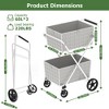 Gulches White Extra Jumbo 2-Layer Shopping Cart: Foldable, Double Basket, 360¡ã Wheels - 2 of 4