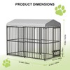 4x4x6FT Outdoor Dog Kennel with Roof, Outdoor Large Dog Cage, Heavy Duty Dog Run Enclosure with Safety Lock for Garden Backyard - 2 of 4