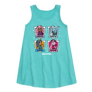 Girls' - Monster High - Character Grid Graphic Sleeveless Aline Dress - 1 of 3