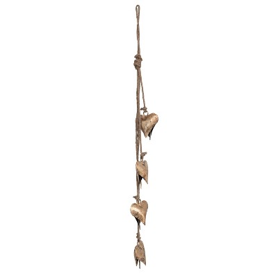 Storied Home 25" Metal Hearts on Jute Rope