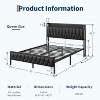 Upholstered Platform Bed Frame with Headboard, Sturdy Metal Frame and Soft PU Fabric, Noise-Free Easy Assembly - 2 of 4
