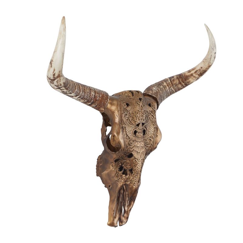Polystone Cow Carved Skull Wall Decor - Olivia & May, 2 of 7