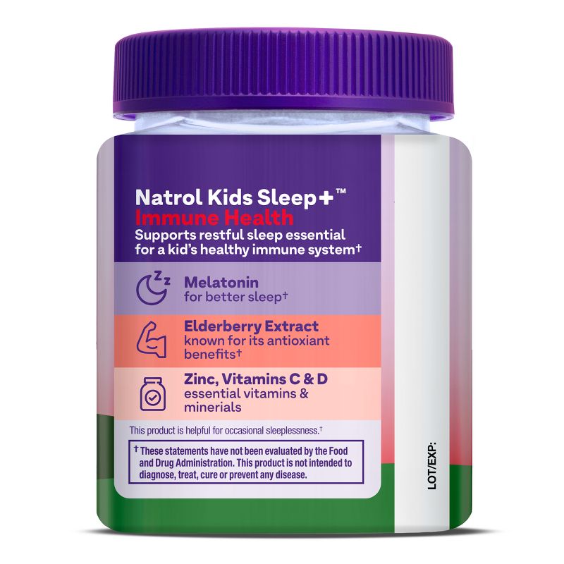 Natrol Kids&#39; Sleep + Immune Health Sleep Aid Gummies - Berry - 50ct, 3 of 13