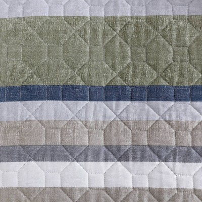 Gray and Beige Cotton Twin Reversible Quilt Set