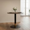 Leisuremod Vail Round Top Dining Table with MDF Top and Black Steel Base with Gold Accents for Kitchen, Dining, and Pub - 2 of 4