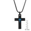 Steeltime 24" black and blue ip stainless steel cross pendant - 3 of 4