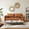 Tree City - 70" Faux Upholstered Mid-Century Modern Leather Square Arm Sofa - 2 of 4