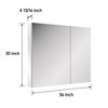 HBEZON Medicine Cabinet with Mirrors, Recessed/Wall Mounted Bathroom Cabinet, Adjustable Shelves, Soft-Close Hinge, Rectangular, Aluminum, Silver - 2 of 4