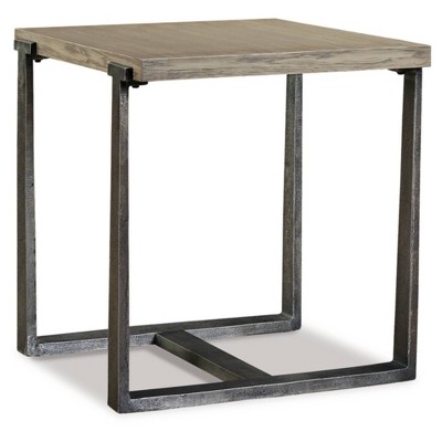 Dalenville Square End Table Black/Gray/Brown/Beige - Signature Design by Ashley: Contemporary Aluminum & Veneer Accent Table
