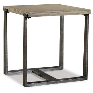 Dalenville Square End Table Black/Gray/Brown/Beige - Signature Design by Ashley: Contemporary Aluminum & Veneer Accent Table - 1 of 4