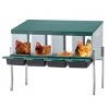 Compartment Roll Away Chicken Nesting Box,Galvanized Steel Egg Laying Box for Hens,Wall Mount–LAOTIES - 3 of 4